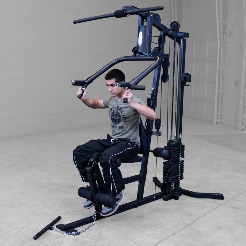 Working out using Body-Solid G3B Multi-Station Gym 2