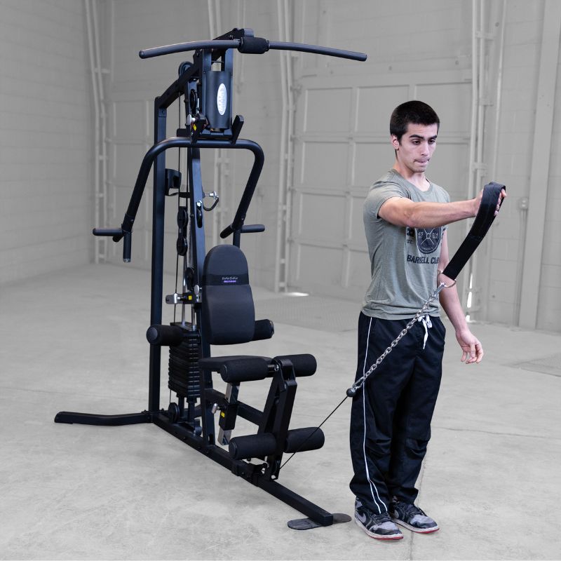 Working out using Body-Solid G3B Multi-Station Gym 7