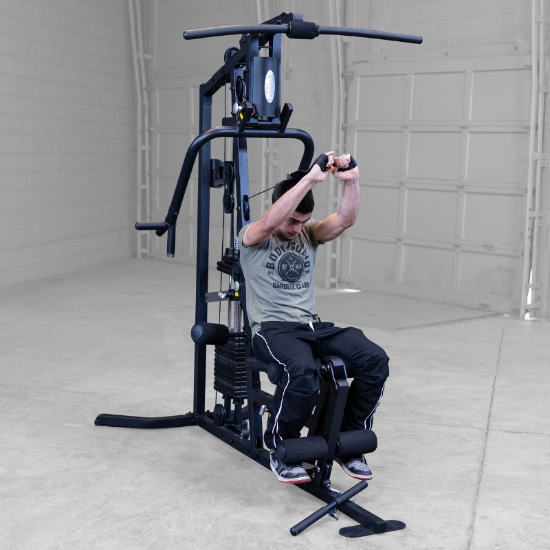 Working out using Body-Solid G3B Multi-Station Gym 8