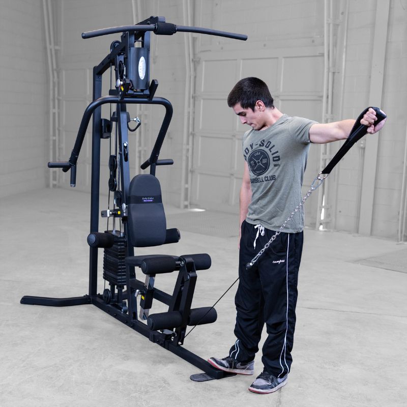 Working out using Body-Solid G3B Multi-Station Gym 9
