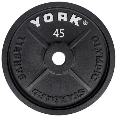 YORK 2″ Cast Iron Olympic Plates - Blac 45 lb olympic plates Single