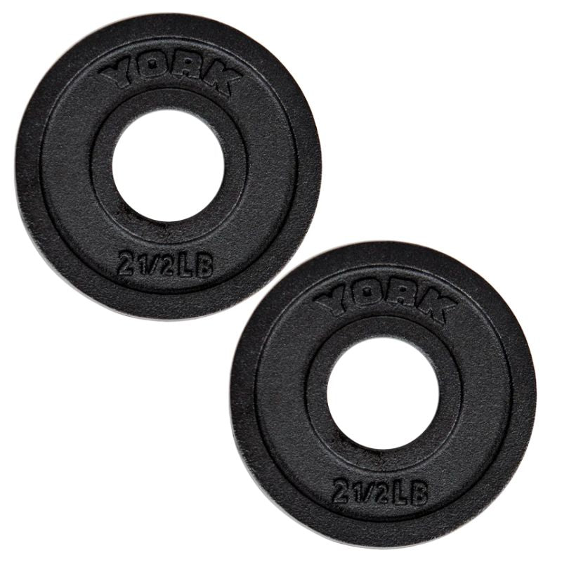 YORK 2″ Cast Iron Olympic Plates - Black 2.5 lb olympic plates pair