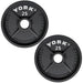 YORK 2″ Cast Iron Olympic Plates - Black 25 lb olympic plates pair