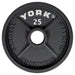 YORK 2″ Cast Iron Olympic Plates - Black 25 lb olympic plates single