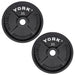 YORK 2″ Cast Iron Olympic Plates - Black 35 lb olympic plates pair