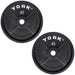 YORK 2″ Cast Iron Olympic Plates - Black 45 lb olympic plates pair