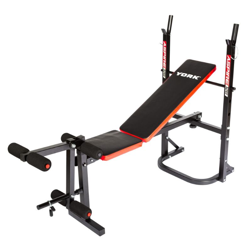 YORK Aspire 120 Flat to Incline/Folding Bench with Leg Curl - 43120 ...