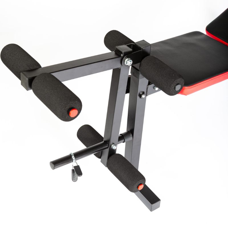 YORK Aspire 120 Flat to Incline_Folding Bench with Leg Curl - 43120 bench with leg curl attachment closeup details
