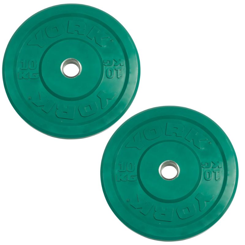 YORK Colored Rubber Training Bumper Plate (KG) 10 kg Bumper Plate pair