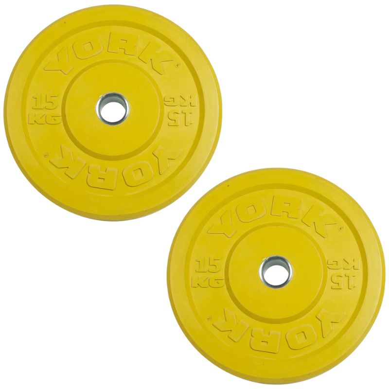 YORK Colored Rubber Training Bumper Plate (KG) 15 kg Bumper plate single