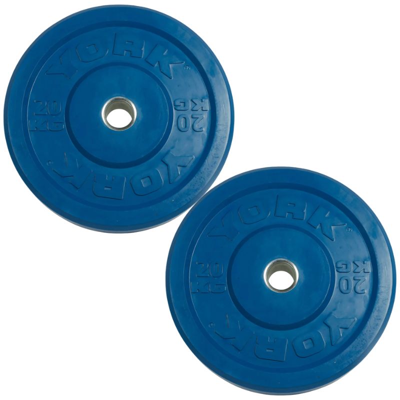 YORK Colored Rubber Training Bumper Plate (KG) 20 kg bumper plates pair