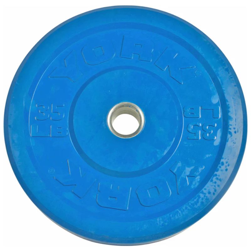 YORK Colored Solid Rubber Training Bumper Plate Set 35 lb Weight Plate