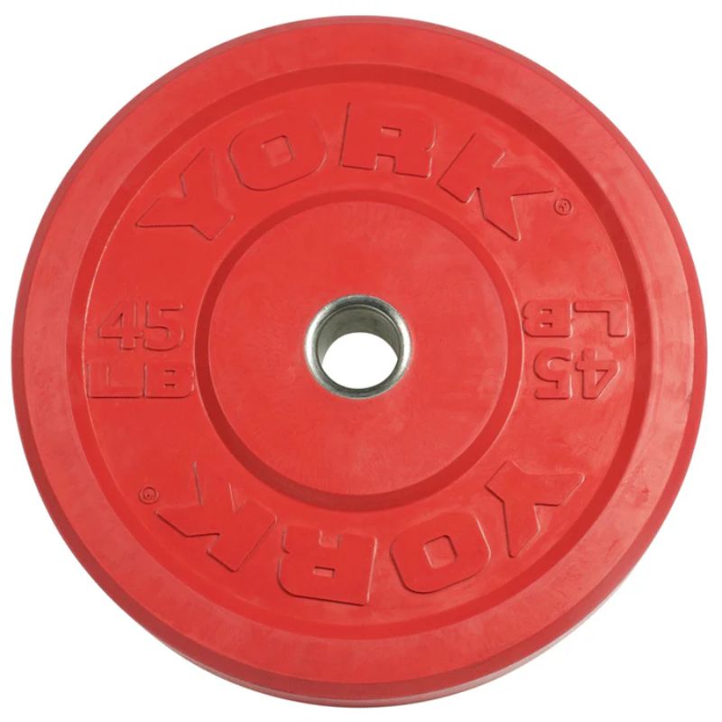 YORK Colored Solid Rubber Training Bumper Plate Set 45 lb Weight Plate