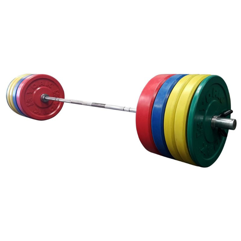 YORK Colored Solid Rubber Training Bumper Plate Set Main Display