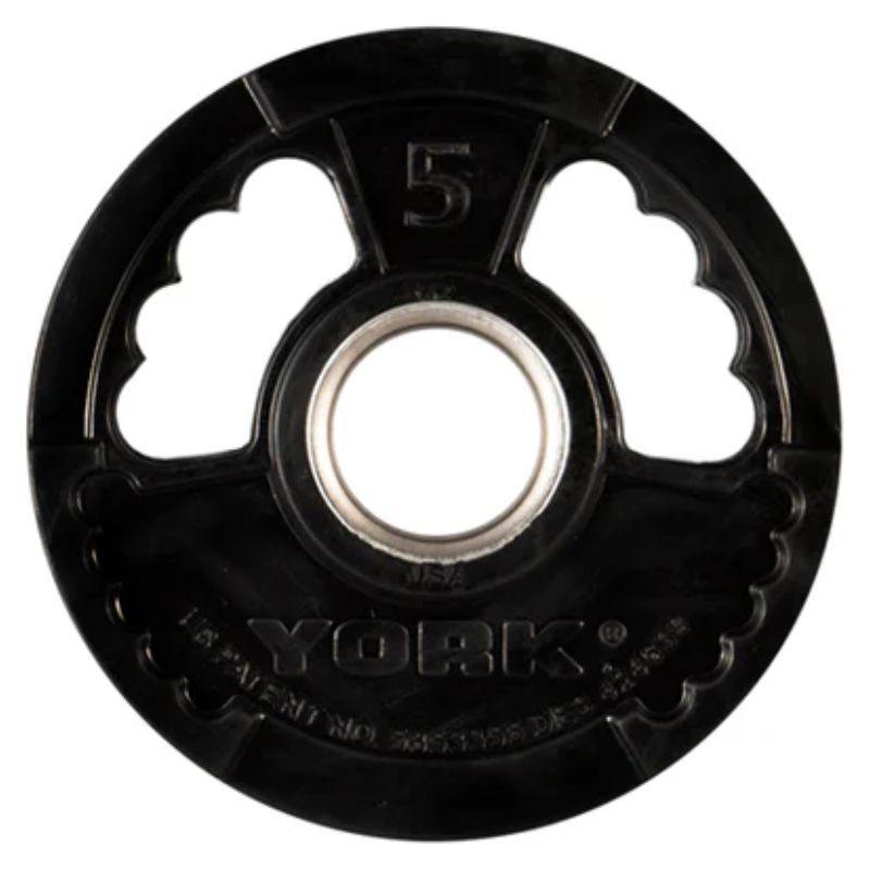  YORK G-2 Rubber Encased Olympic Plate & Barbell Set 5 lb Weight Plate Set