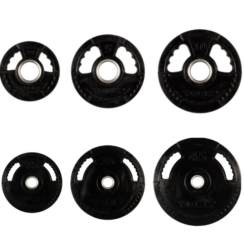 YORK G2 Rubber Encased Olympic Weight Plate 2.5 lb to 45 lb Weight Plates