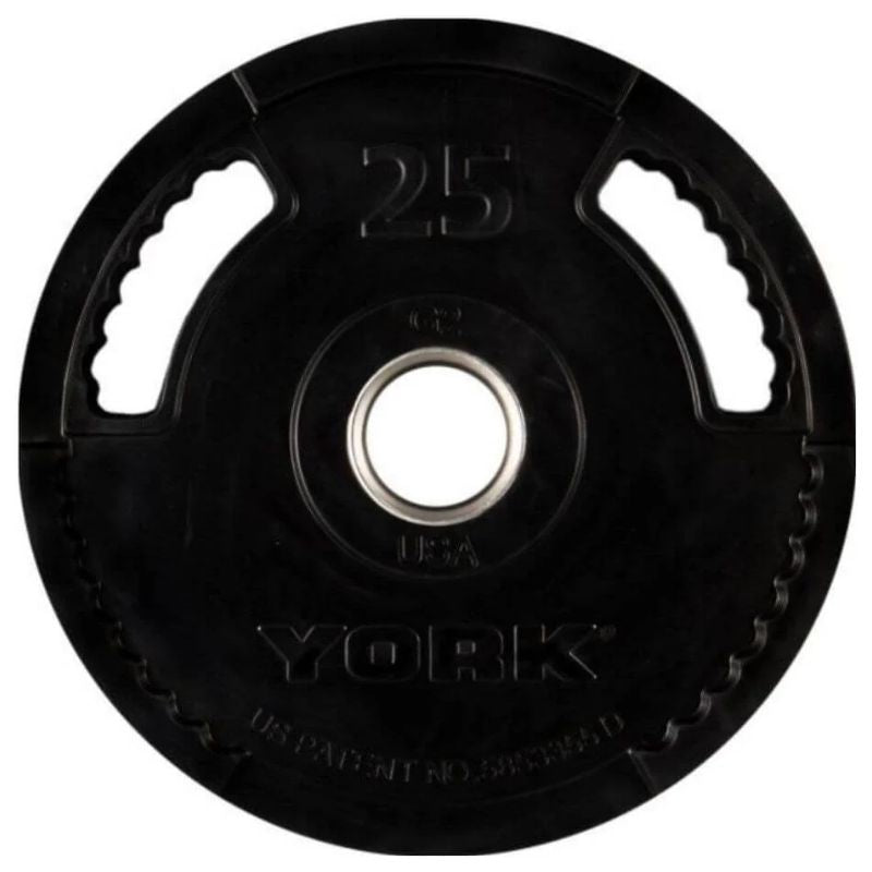 YORK G2 Rubber Encased Olympic Weight Plate 25 lb Weight Plate