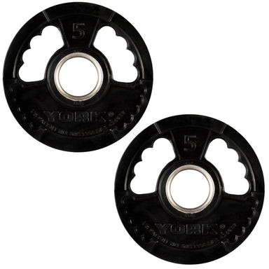 YORK G2 Rubber Encased Olympic Weight Plate 5 lb Weight Plates Pair