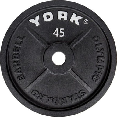 YORK International  Cast Iron Olympic Plate - Black 45 lb