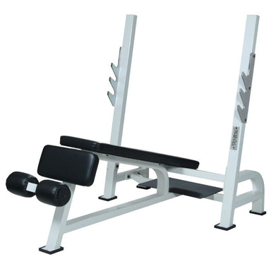 YORK STS Olympic Decline Bench Press w_ Gun Racks White