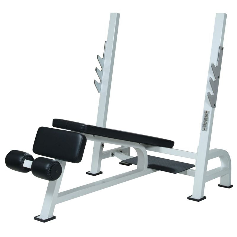 YORK STS Olympic Decline Bench Press w_ Gun Racks White