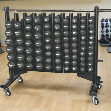 YORK 15612 Black Neoprene Hexagon Fitbell Club Pack with Rack Set