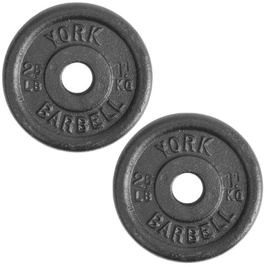 YORK  1_ Standard Contour Cast Iron Plate - Black 2.5 lb Weight Plate Pair