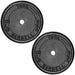 YORK  1_ Standard Contour Cast Iron Plate - Black 25 lb Weight Plate Pair