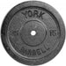 YORK  1_ Standard Contour Cast Iron Plate - Black 25 lb Weight Plate