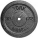 YORK  1_ Standard Contour Cast Iron Plate - Black 50 lb Weight Plate