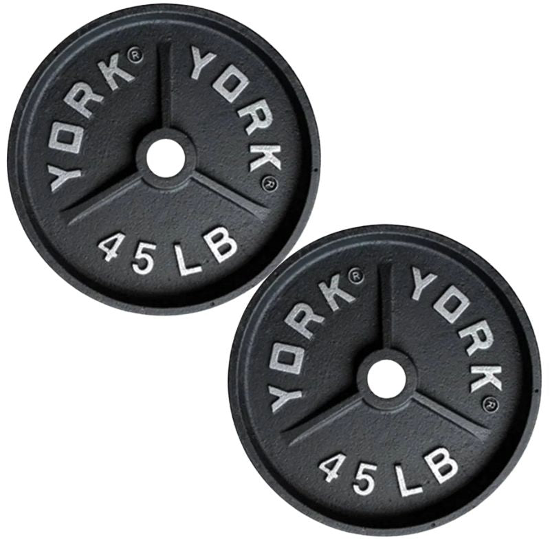 YORK 2″ Deep Dish Olympic Weight Plates 45 lb olympic plates pair