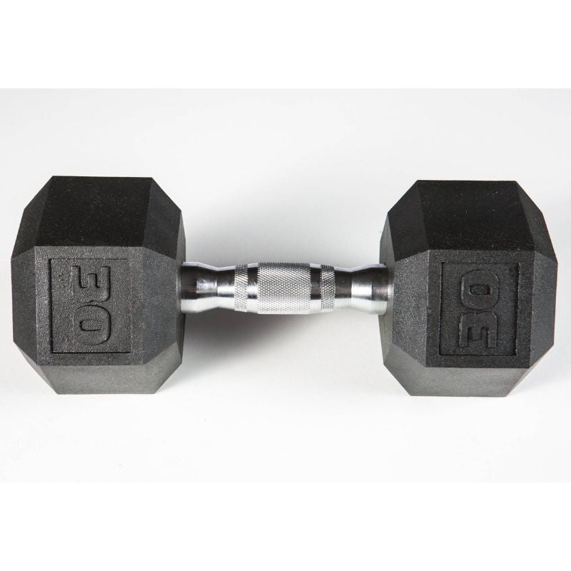YORK 5-50lb York PVC Hex Dumbbell – Chrome Ergo Handle Set - 37030 30 lb dumbbell