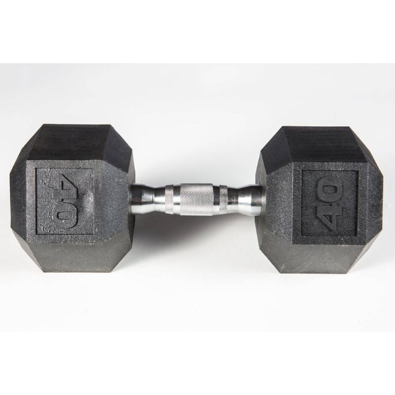 YORK 5-50lb York PVC Hex Dumbbell – Chrome Ergo Handle Set - 37030 40 lb dumbbell
