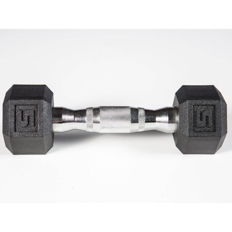 YORK 5-50lb York PVC Hex Dumbbell – Chrome Ergo Handle Set - 37030 5 lb dumbbell