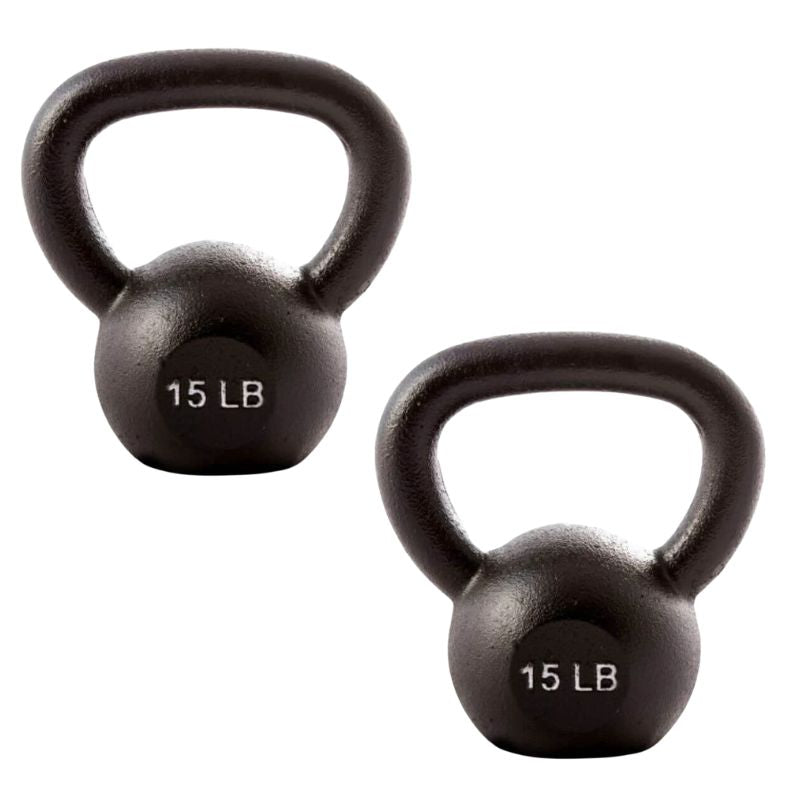 YORK Cast Iron Hercules Kettlebells 15 lb Kettlebell Pair