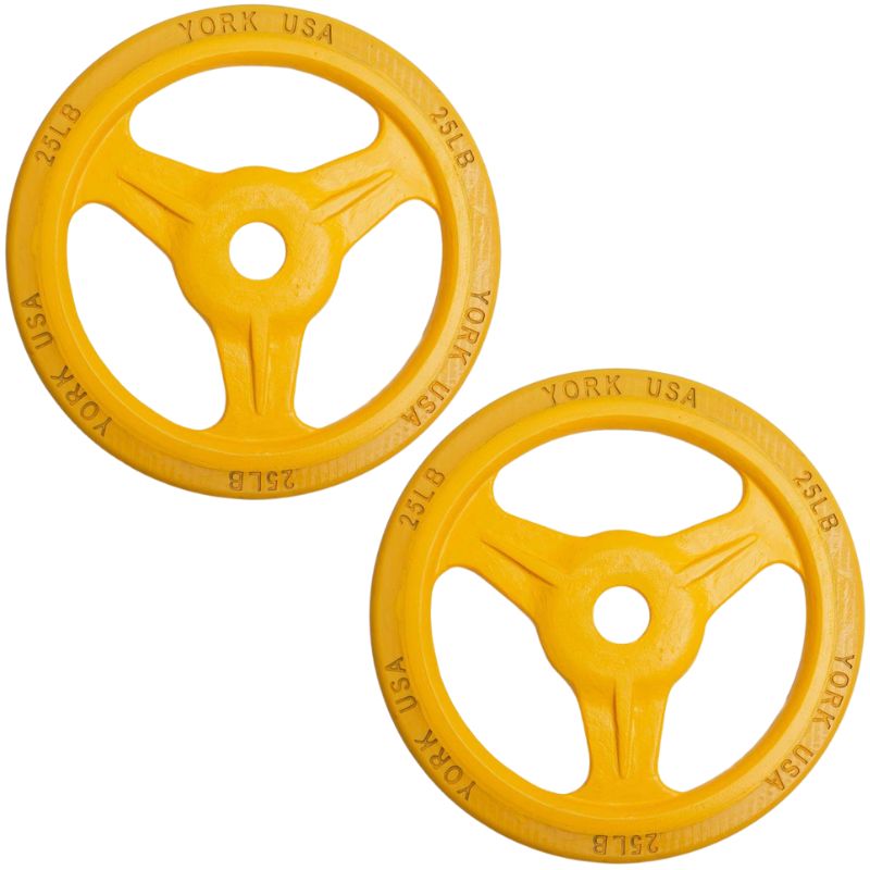 YORK Colored Bumper Grip Plates - Aluminum Milled Plate 10 lb bumper plates single