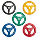 YORK Colored Bumper Grip Plates - Aluminum Milled Plate 5 lb bumper plates to 45 lb bumper plates