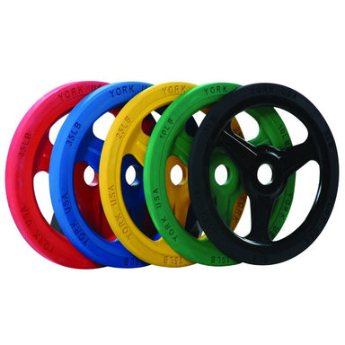 YORK Colored Bumper Grip Plates - Aluminum Milled Plate Set