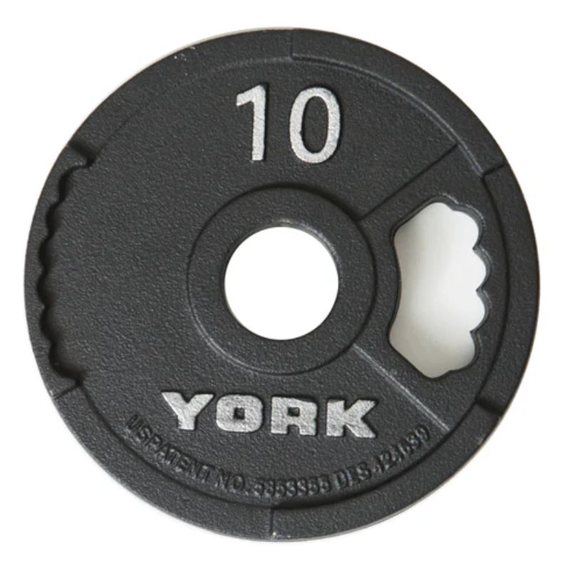 YORK G-2 Dual-Grip 300 lb Cast Iron Olympic Plate Set - 2898 10 lb Olympic Plate