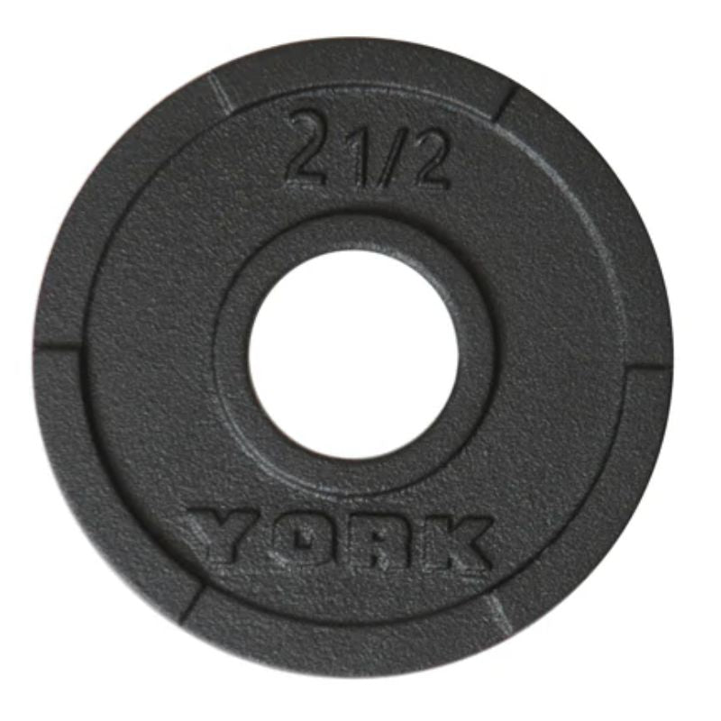 YORK G-2 Dual-Grip 300 lb Cast Iron Olympic Plate Set - 2898 2.5 lb Olympic Plate