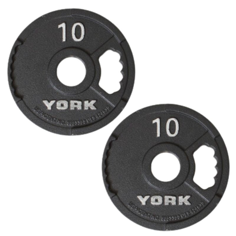 YORK G2 Rubber Encased Olympic Weight Plate 10lb Pair