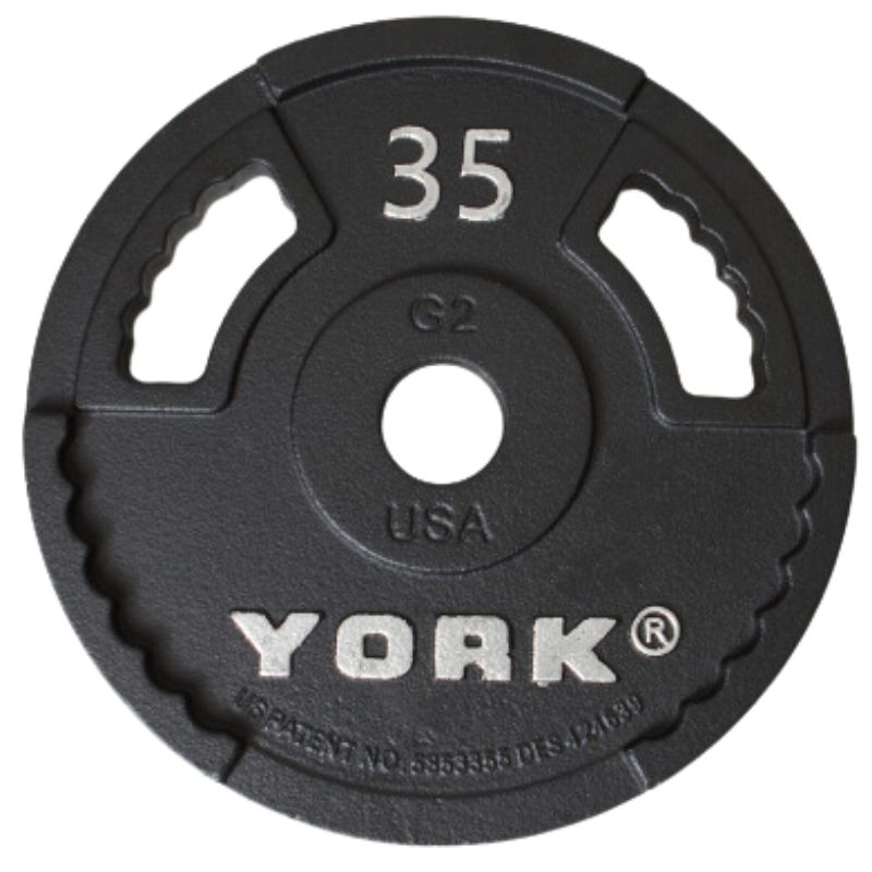 YORK G2 Rubber Encased Olympic Weight Plate 35lb