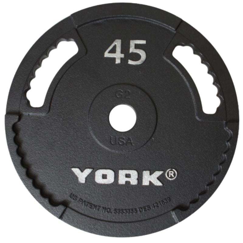 YORK G2 Rubber Encased Olympic Weight Plate 45lb