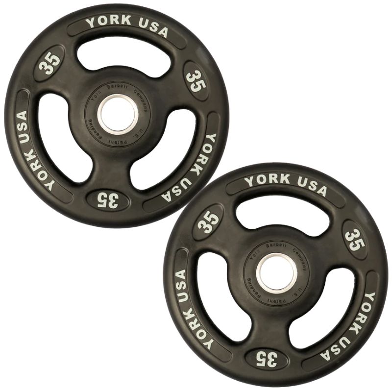 YORK _ISO-Grip_ Urethane Plate - Black 35 lb Weight Plate Pair