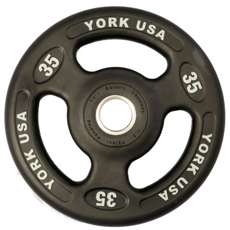 YORK _ISO-Grip_ Urethane Plate - Black 35 lb Weight Plate