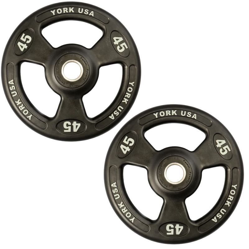 YORK _ISO-Grip_ Urethane Plate - Black 45 lb Weight Plate Pair
