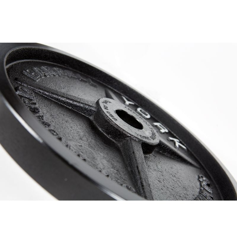 YORK Legacy_ Cast Iron Precision Milled Olympic Plate Heavy Duty Design