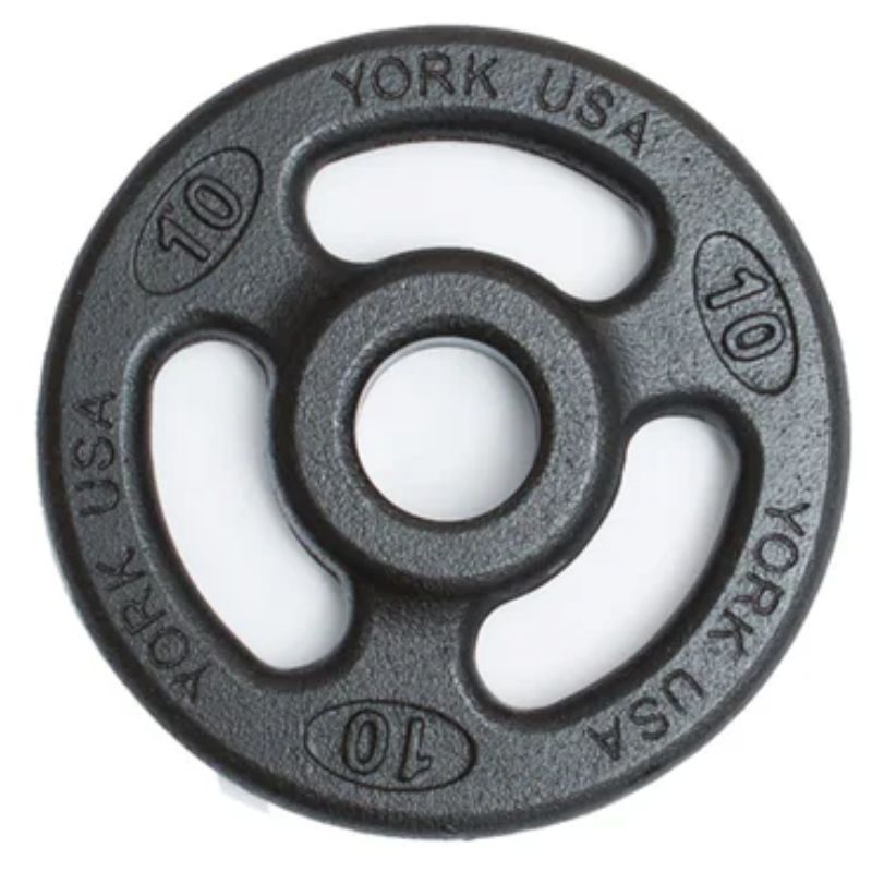 YORK _ISO-GRIP_ Steel Composite Olympic Grip Plate - Black 10 lb Weight Plate Single