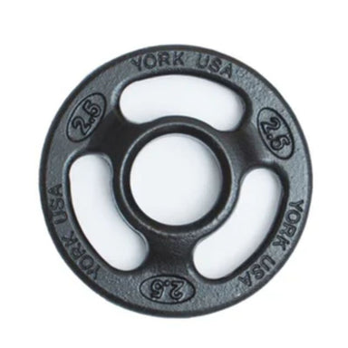 YORK _ISO-GRIP_ Steel Composite Olympic Grip Plate - Black 2.5 lb Weight Plate Single