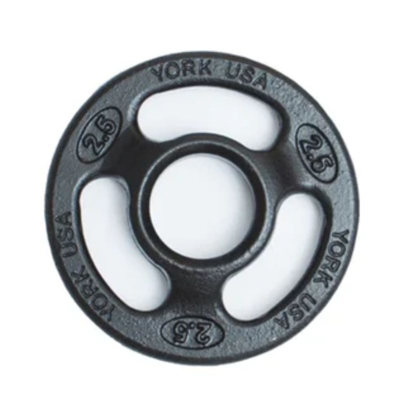 YORK _ISO-GRIP_ Steel Composite Olympic Grip Plate - Black 2.5 lb Weight Plate Single